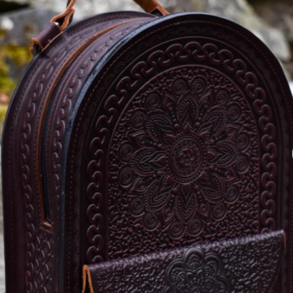 Handmade backpack, ladies leather backpack size M
